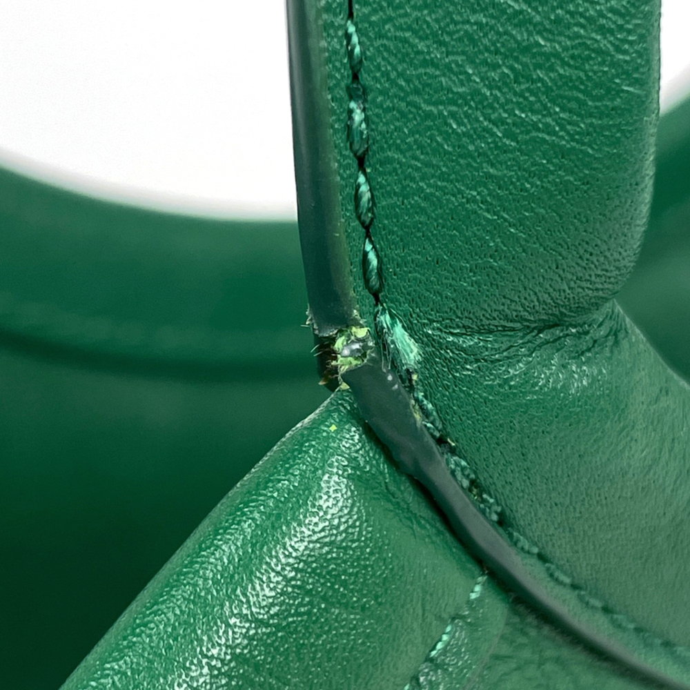 Coach tote bag, Bee color block leather, green and gray, C2594, women's. - Picture 4 of 7